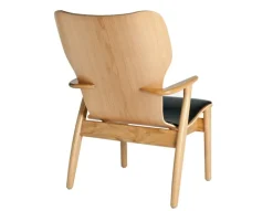 Artek Domus lounge chair, lacquered oak - black leather