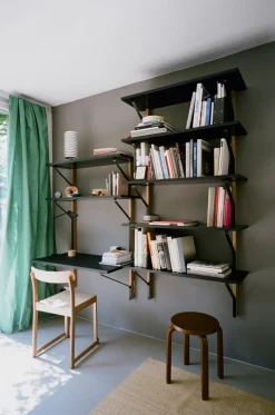 Artek Kaari wall shelf with  desk REB 010, black - oak