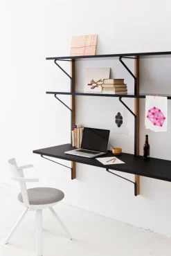 Artek Kaari wall shelf with  desk REB 010, black - oak