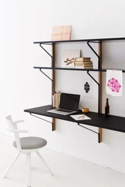 Artek Kaari wall shelf with  desk REB 010, black - oak