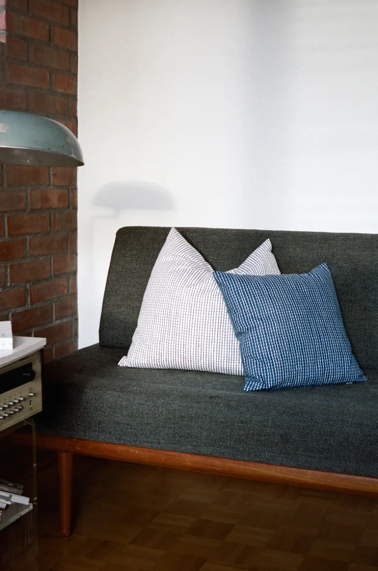 Artek Rivi cushion cover, 50 x 50 cm, white - blue