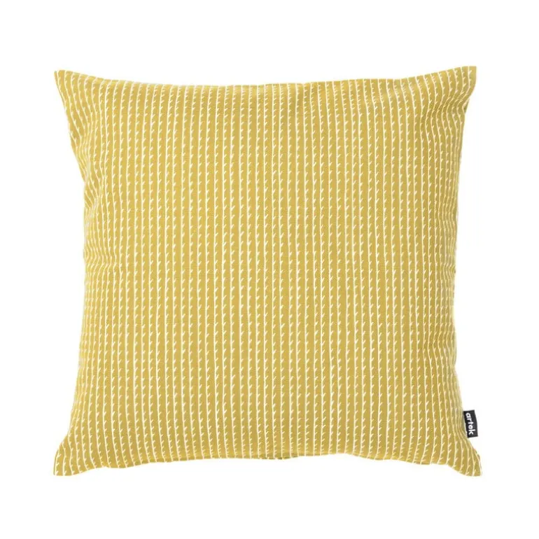 Artek Rivi cushion cover, 40 x 40 cm, canvas, mustard - white