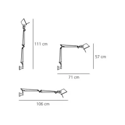 Artemide Tolomeo Mini Parete wall lamp, aluminium