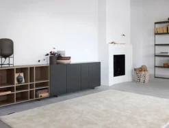 Asplund Kilt storage unit, 137cm, storm grey - smoked oak