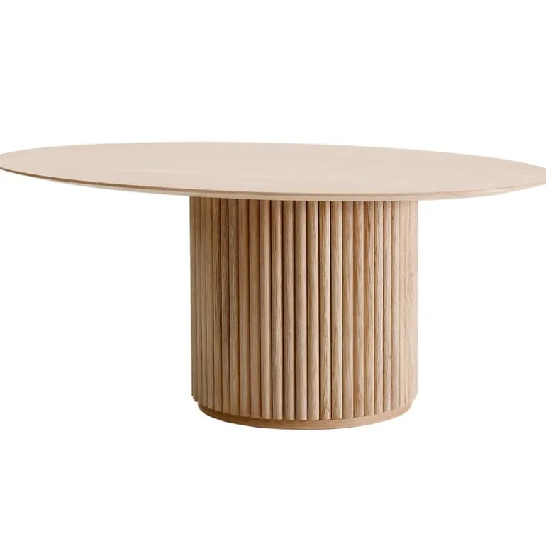 Asplund Palais Ovale coffee table, 110 x 75 cm, white stained oak