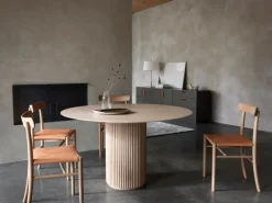 Asplund Palais Royal dining table, 130 cm, white stained oak