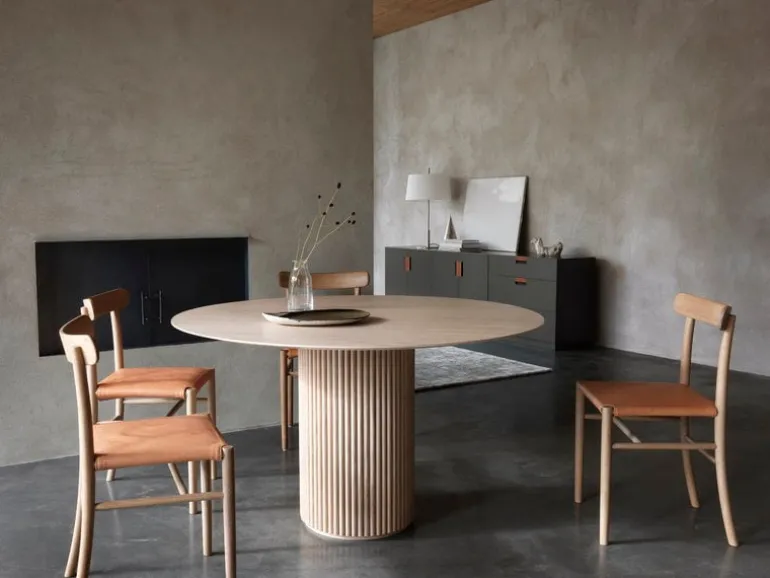 Asplund Palais Royal dining table, 130 cm, white stained oak