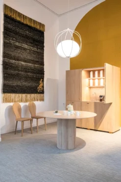 Asplund Palais Royal dining table, 130 cm, white stained oak