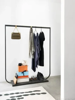 Asplund Tati coat rack, large, char grey - Carrara