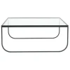 Asplund Tati coffee table, 90 cm, high, charcoal grey - clear glass