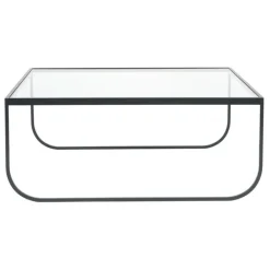 Asplund Tati coffee table, 90 cm, high, charcoal grey - clear glass