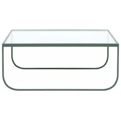 Asplund Tati coffee table, 90 cm, high, green khaki - clear glass