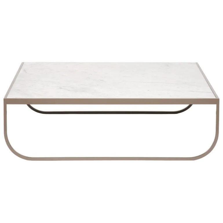Asplund Tati coffee table, 90 cm, low, nougat - Carrara