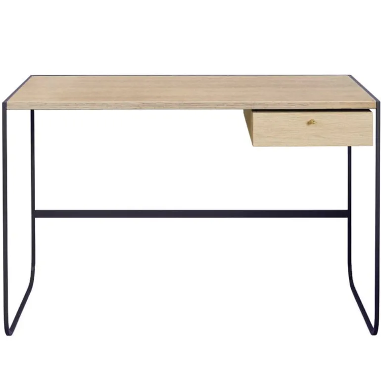 Asplund Tati desk, storm grey - white stained oak