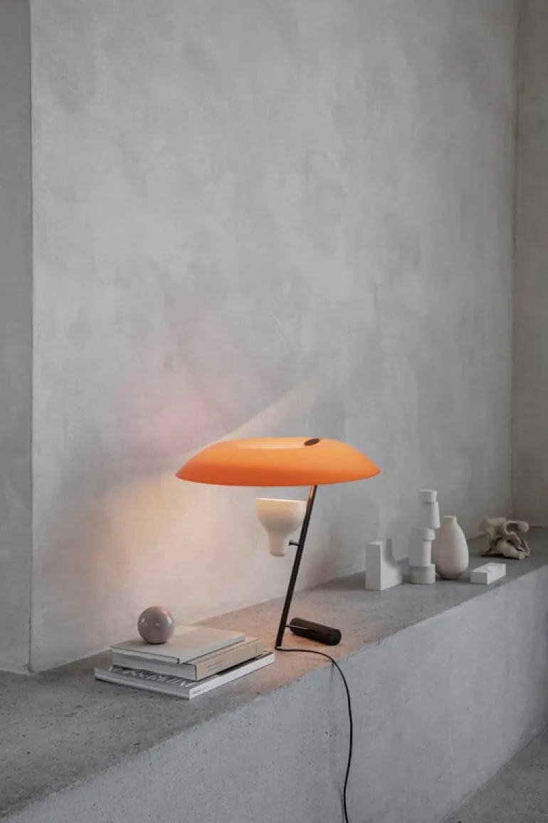 Astep Model 548 table lamp, dark burnished brass - orange