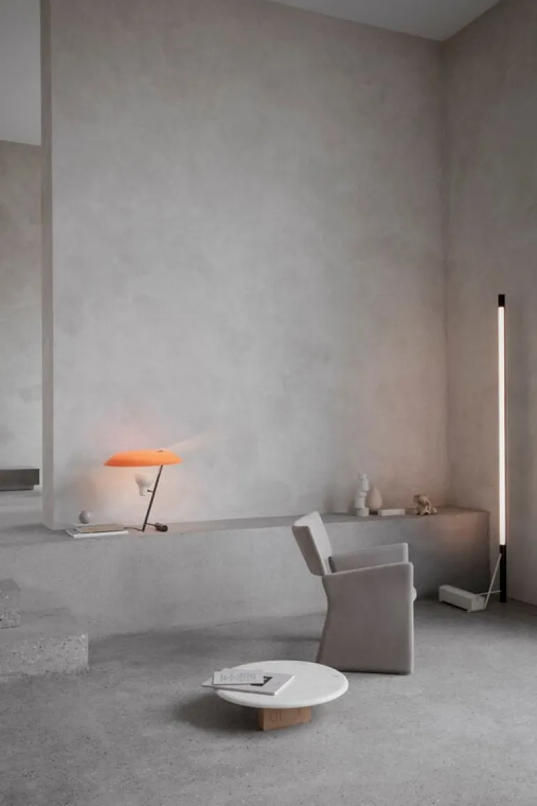 Astep Model 548 table lamp, dark burnished brass - orange