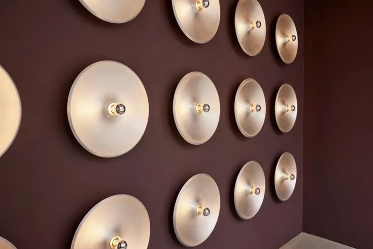 Astep Model 262 wall/ceiling lamp, satinated aluminium