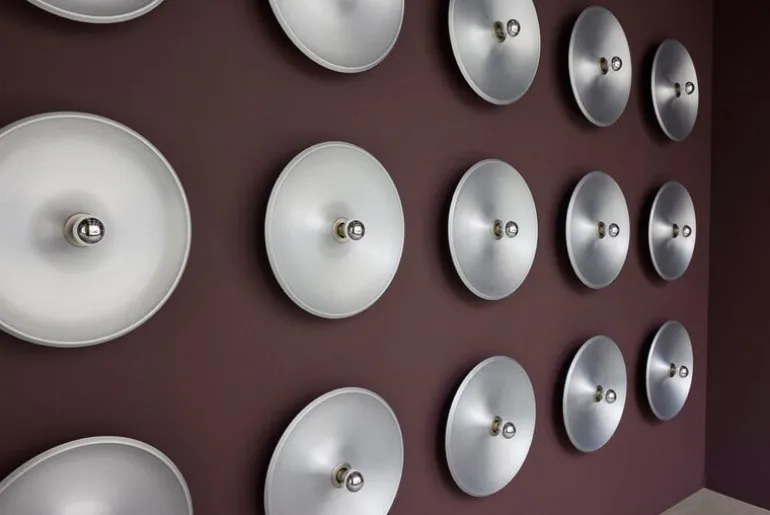 Astep Model 262 wall/ceiling lamp, satinated aluminium