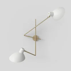 Astep VV Cinquanta Twin wall lamp, brass - white