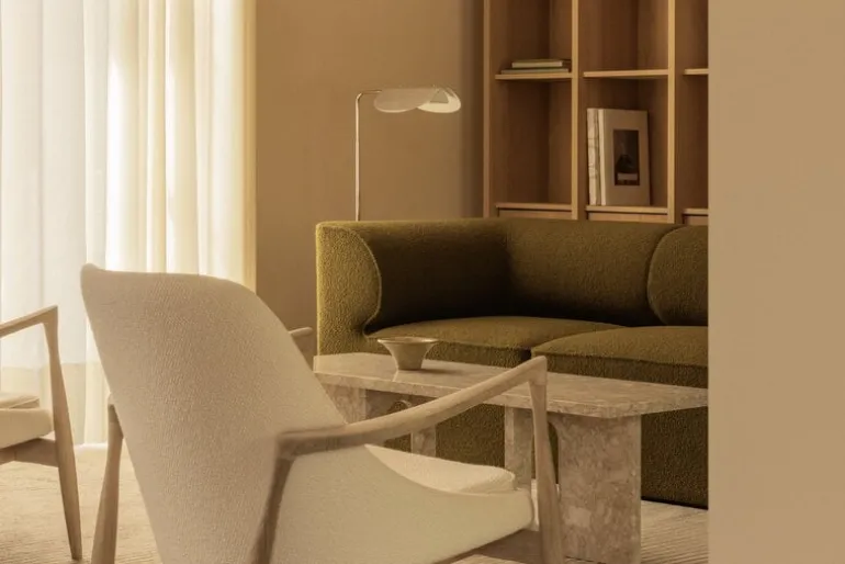 Audo Copenhagen Androgyne lounge table, Kunis Breccia stone