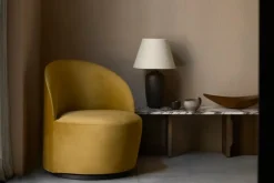 Audo Copenhagen Androgyne lounge table, dark oak - Calacatta Viola marble