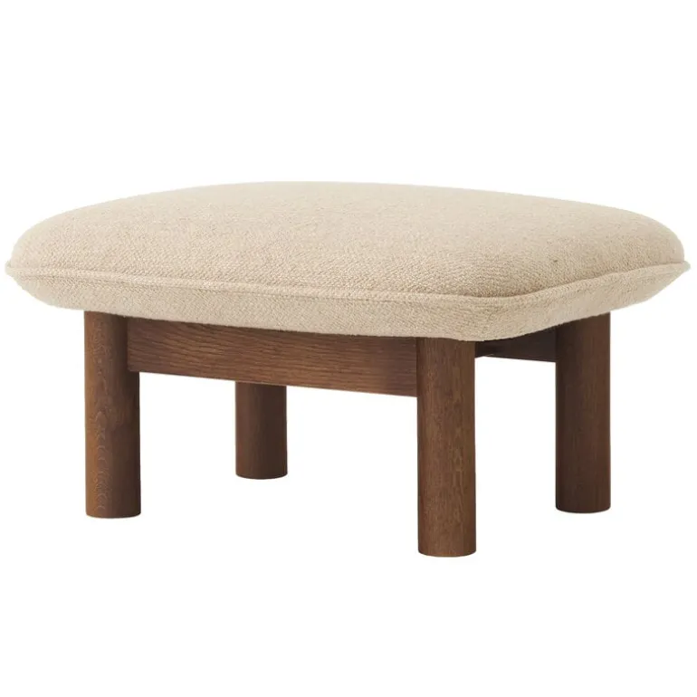 Audo Copenhagen Brasilia ottoman, dark stained oak - Bouclé 02