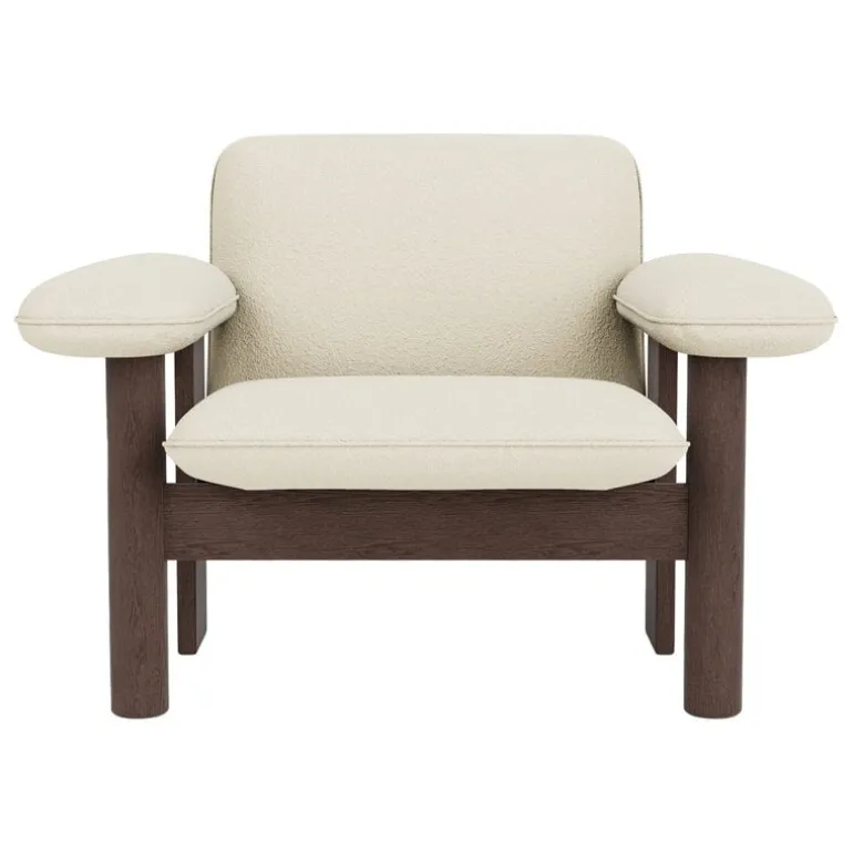 Audo Copenhagen Brasilia lounge chair, low back, dark stained oak - Baru white 0200