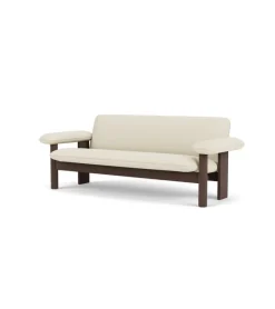 Audo Copenhagen Brasilia sofa, 2-seater, dark stained oak - Baru white 0200