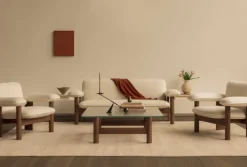 Audo Copenhagen Brasilia sofa, 2-seater, dark stained oak - Baru white 0200