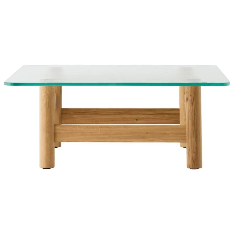 Audo Copenhagen Brasilia lounge table, natural oak - clear glass