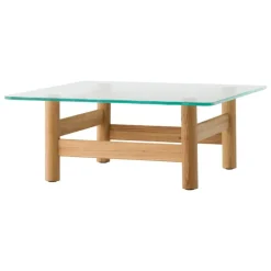 Audo Copenhagen Brasilia lounge table, natural oak - clear glass