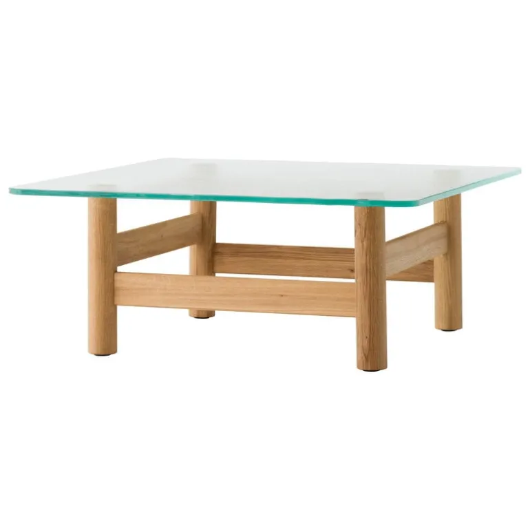 Audo Copenhagen Brasilia lounge table, natural oak - clear glass