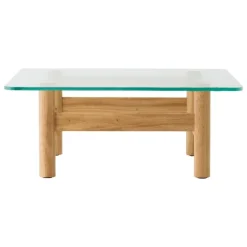 Audo Copenhagen Brasilia lounge table, natural oak - clear glass