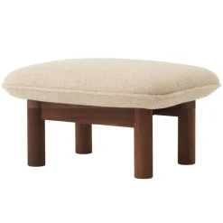 Audo Copenhagen Brasilia ottoman, walnut - Bouclé 02