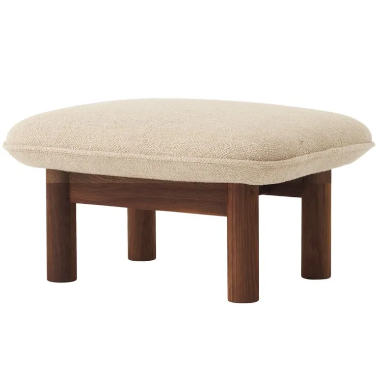 Audo Copenhagen Brasilia ottoman, walnut - Bouclé 02
