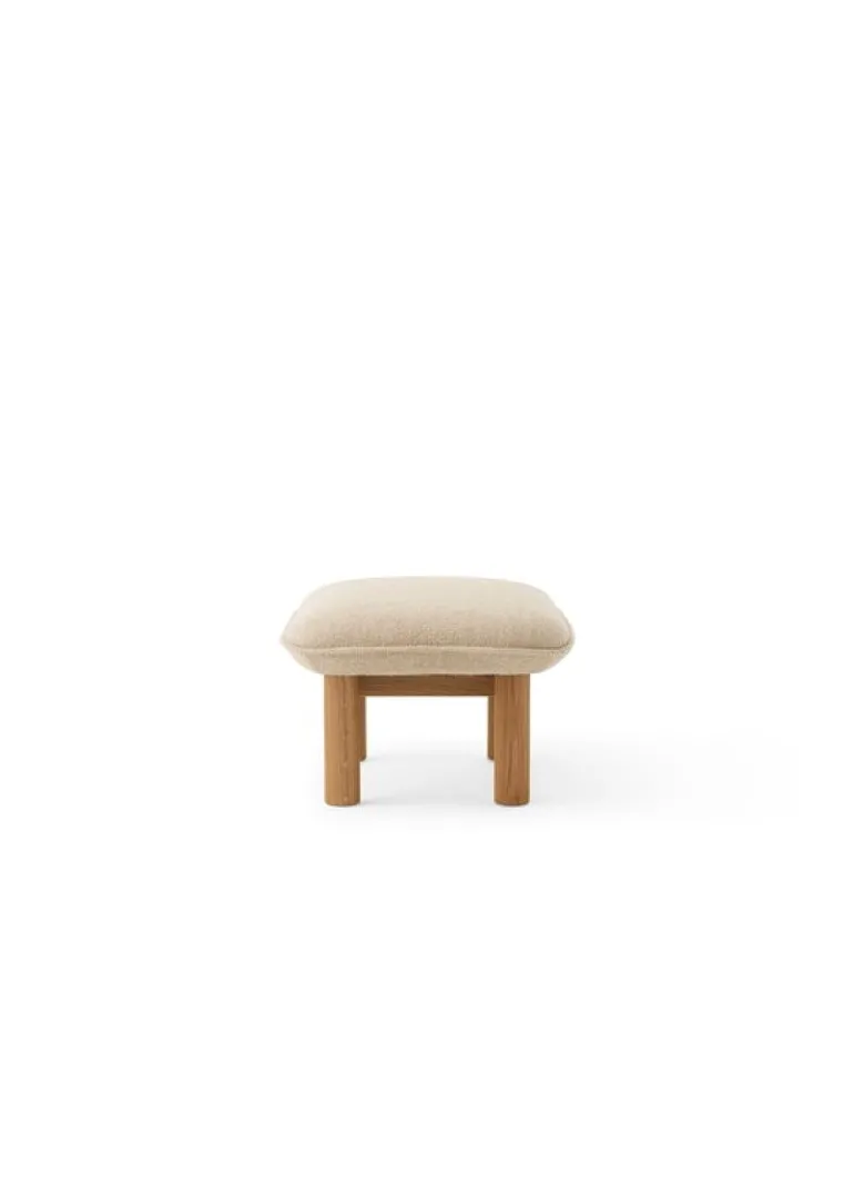 Audo Copenhagen Brasilia ottoman, oak - Bouclé 02