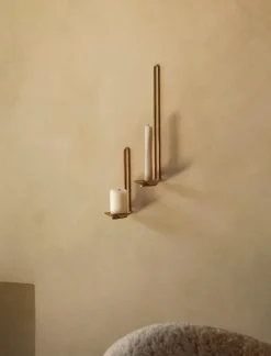 Audo Copenhagen Clip wall candle holder, 34 cm, brass