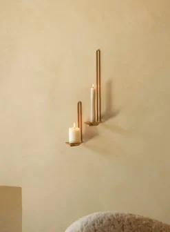 Audo Copenhagen Clip wall candle holder, 34 cm, brass