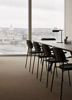 Audo Copenhagen Co Chair with armrests, black oak - black leather