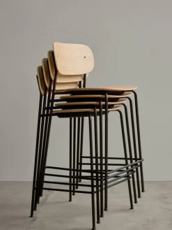 Audo Copenhagen Co counter chair 65,5 cm, black steel - oak