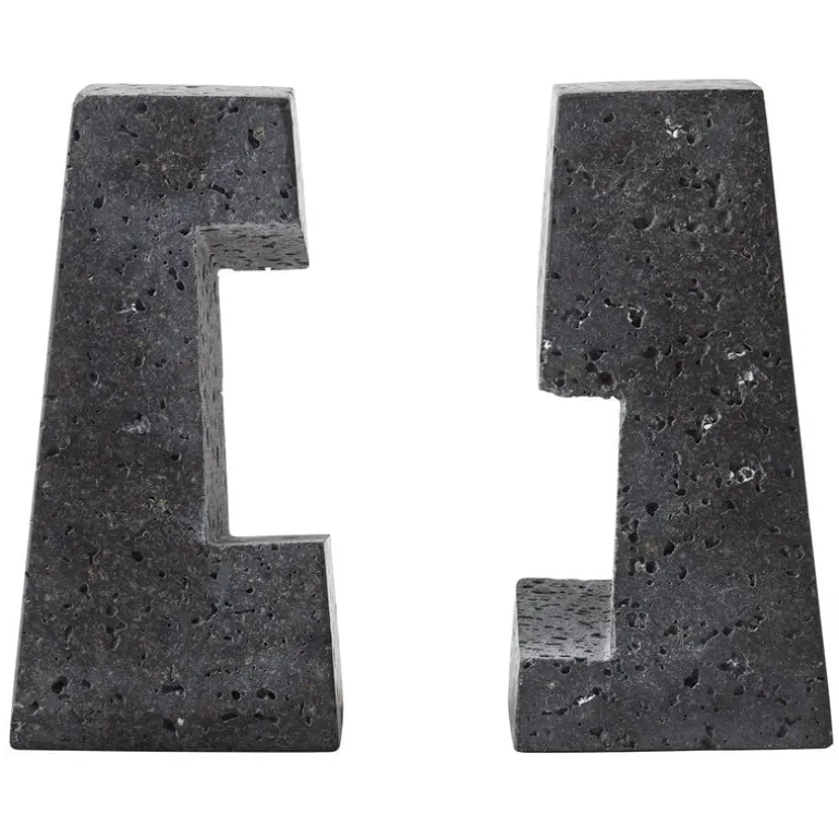 Audo Copenhagen Converge bookends, lava stone