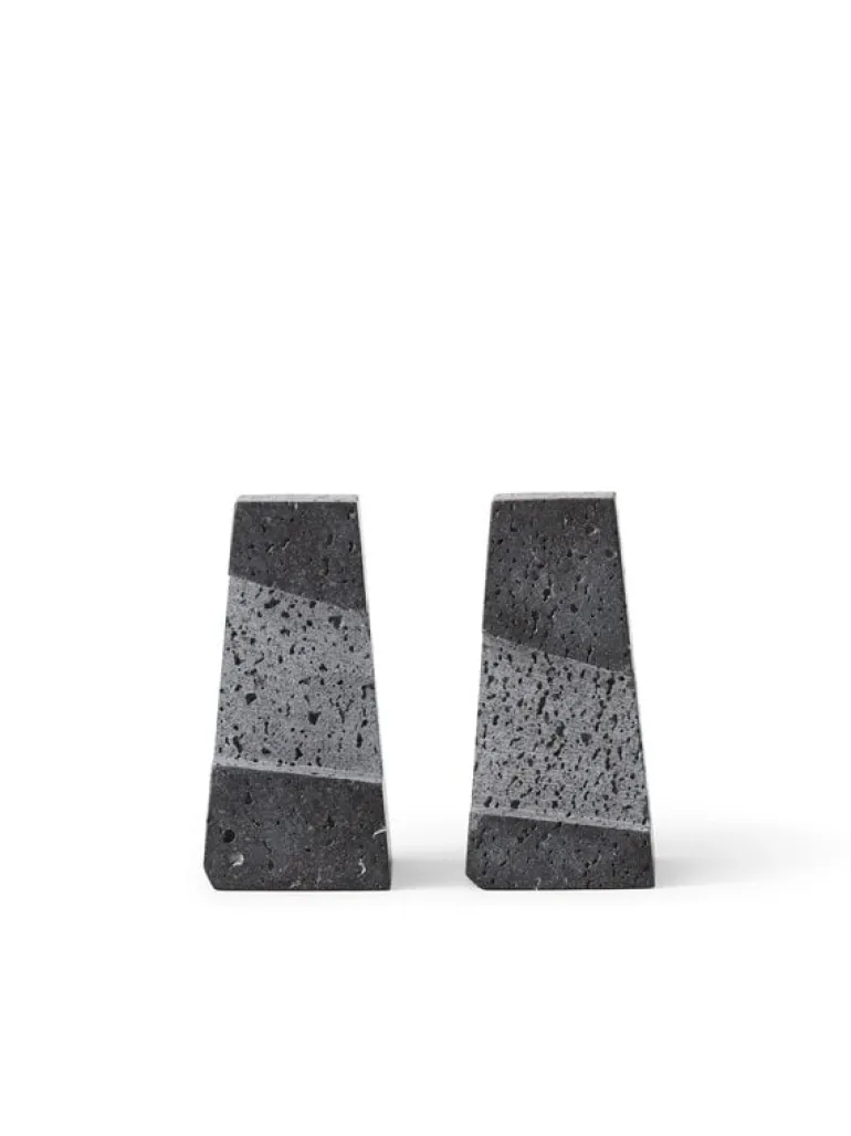 Audo Copenhagen Converge bookends, lava stone