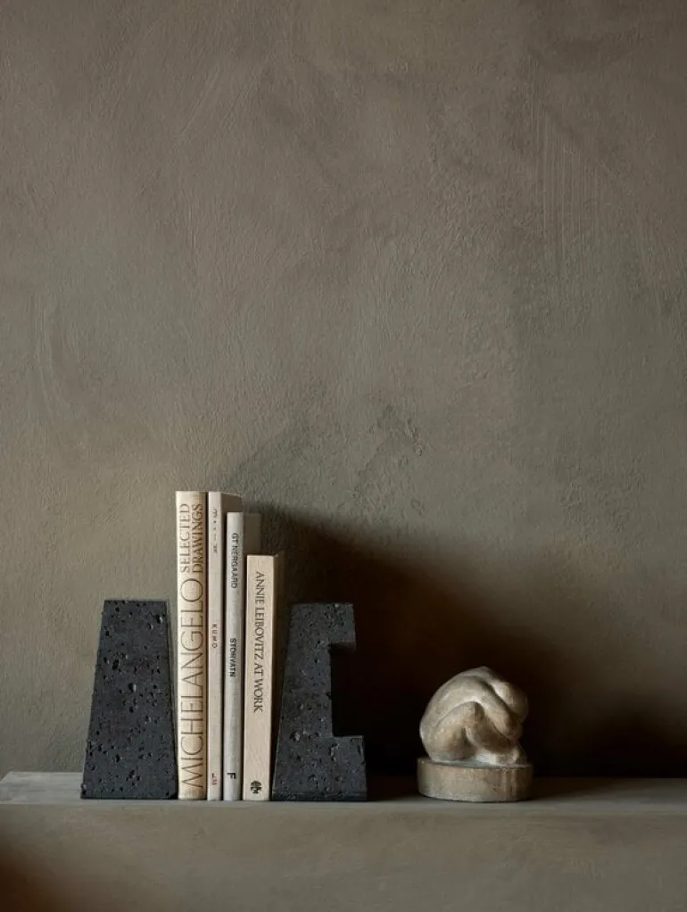 Audo Copenhagen Converge bookends, lava stone