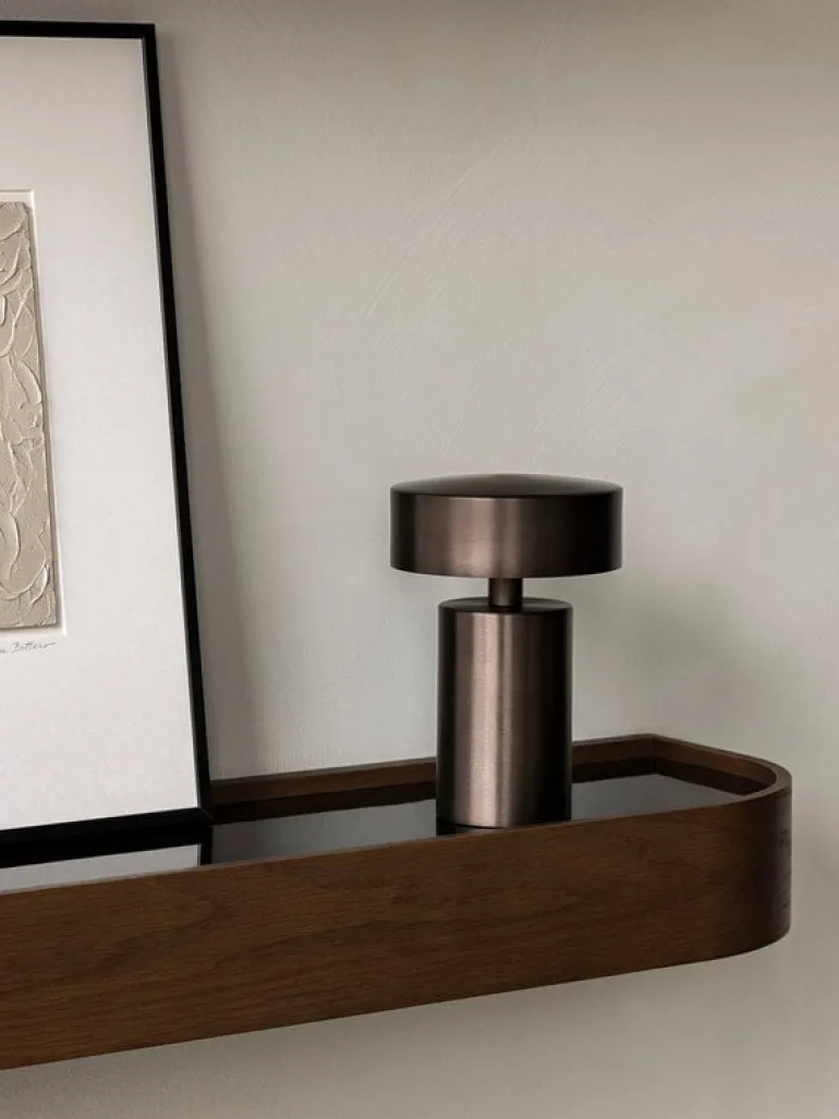 Audo Copenhagen Epoch shelf 150, dark stained oak - black