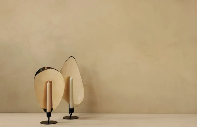 Audo Copenhagen Flambeau candleholder, 30 cm, black - brass