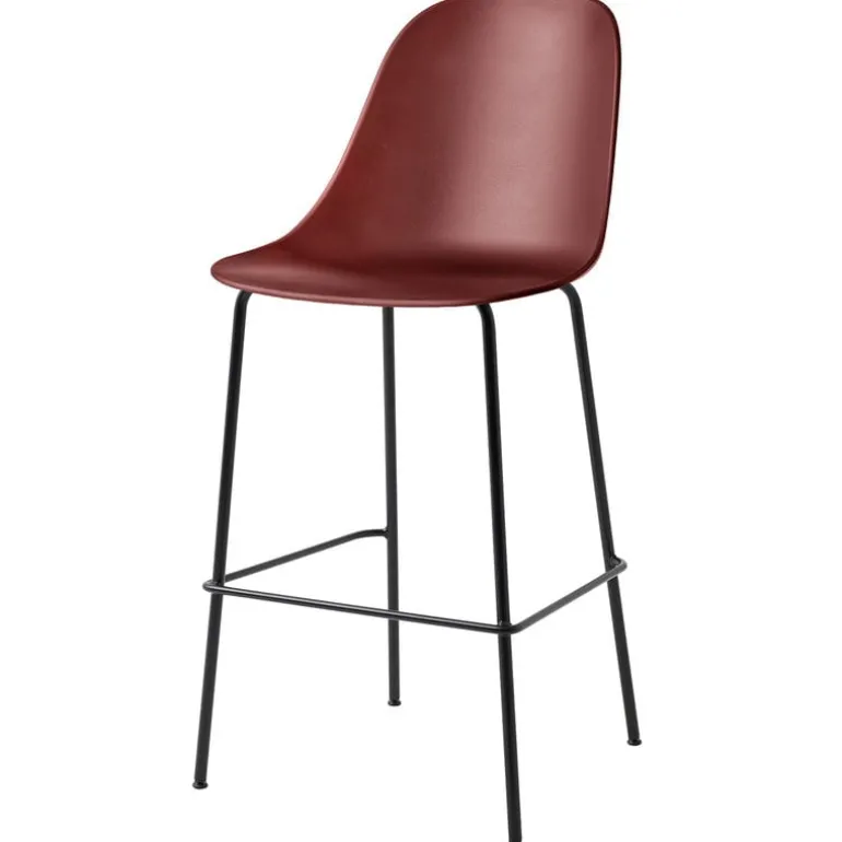 Audo Copenhagen Harbour bar side chair 75 cm, red - black steel