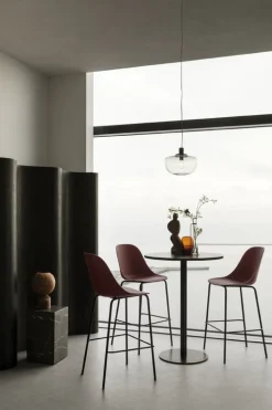 Audo Copenhagen Harbour bar side chair 75 cm, red - black steel