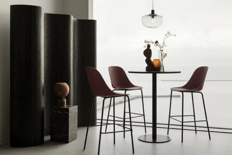 Audo Copenhagen Harbour bar side chair 75 cm, red - black steel