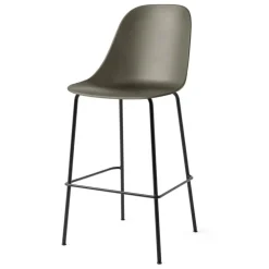 Audo Copenhagen Harbour bar side chair 75 cm, olive - black steel
