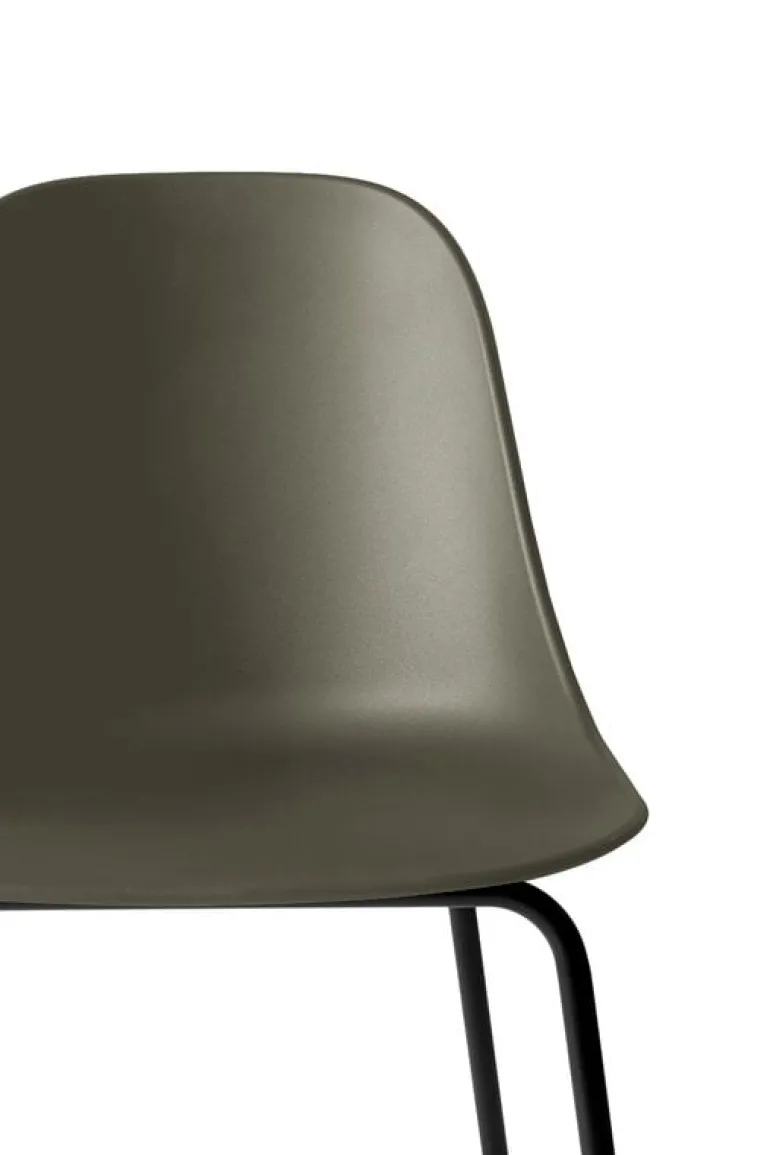 Audo Copenhagen Harbour bar side chair 75 cm, olive - black steel